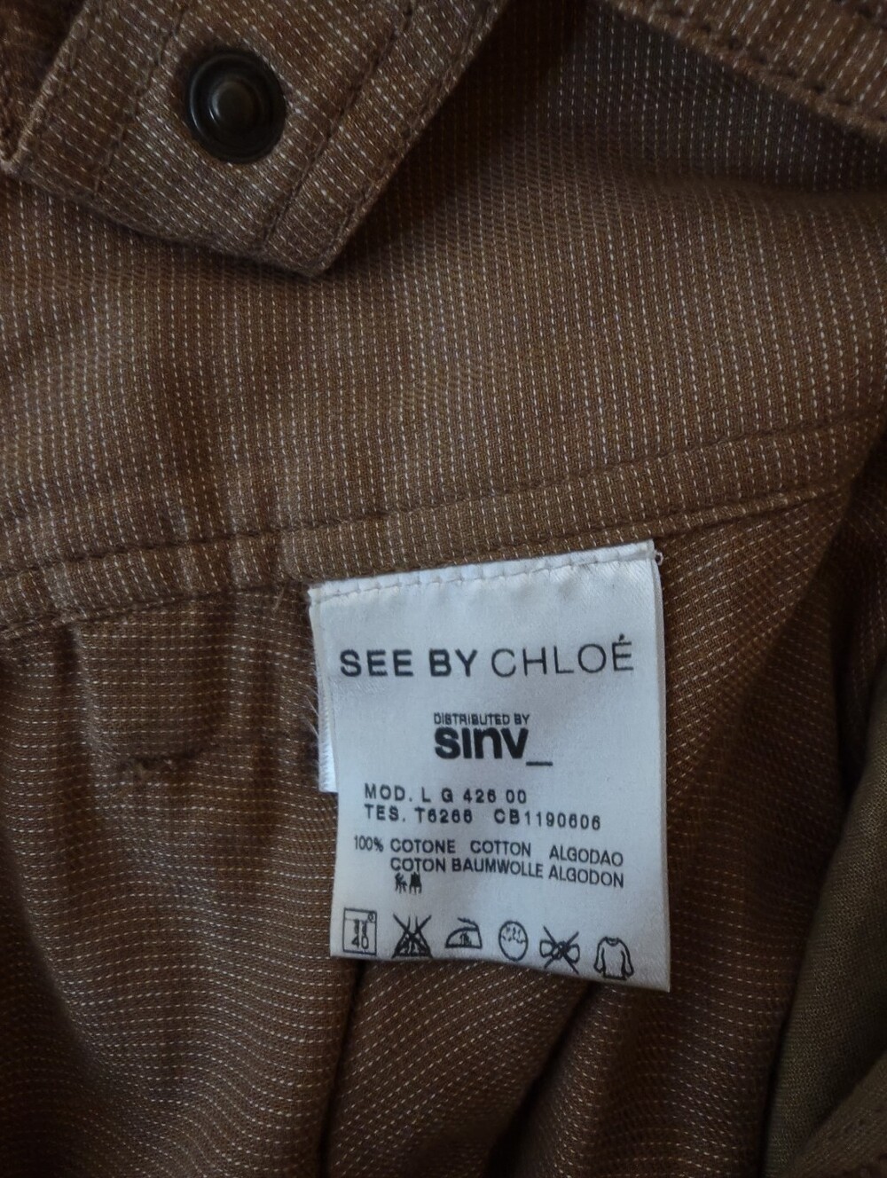 See by Chloe A-Line Brown Tan Pinafore Midi Skirt with Suspenders Size S - Picture 12 of 14